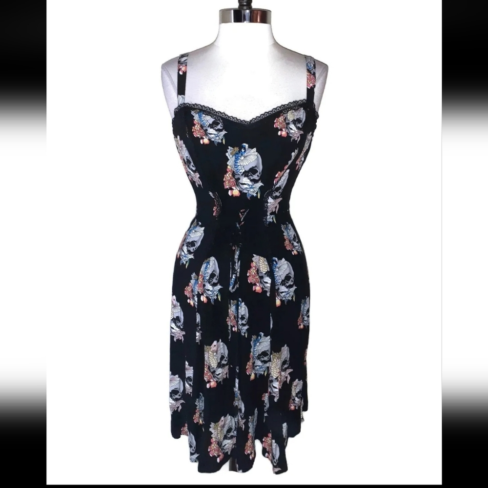 Tripp Black Skull and Koi Dress Size 1